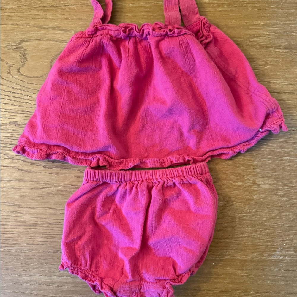 Janie and Jack - Pink Ruffled Top and Bloomers Set